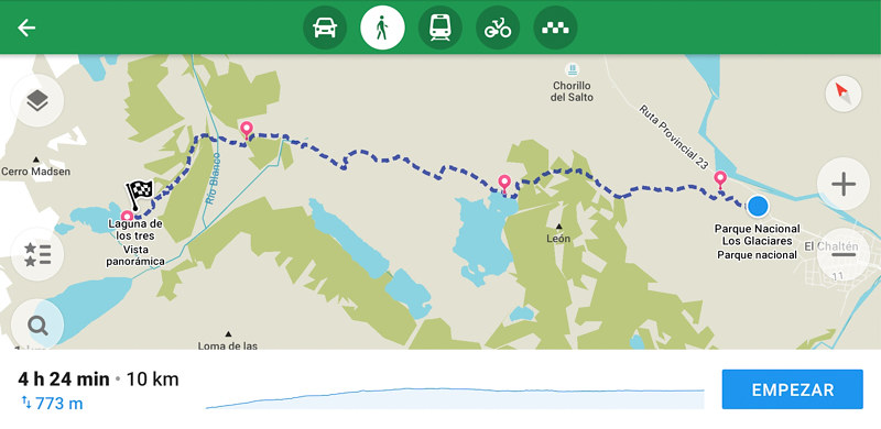 Guide to the Best Trekkings in El Chaltén 4 Fitz Roy trekking map