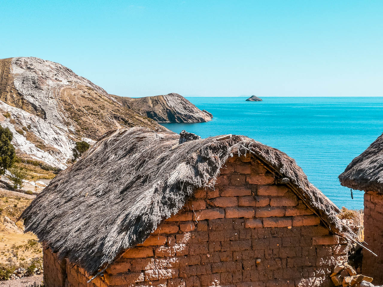 Typical constructions of the Island of the Sun in Lake Titicaca