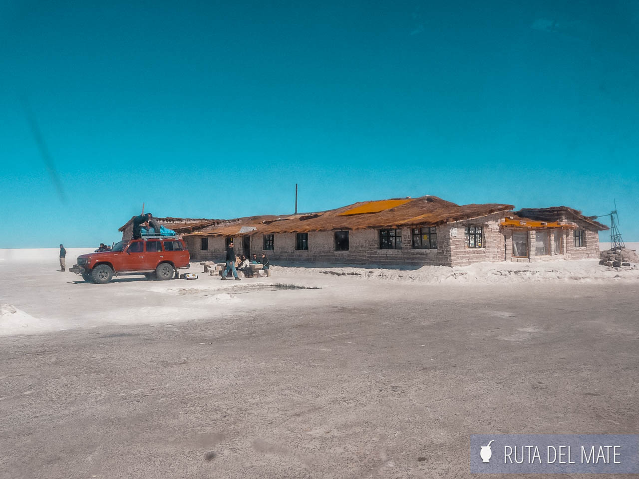 Typical houses built in salt blocks in the Uyuni Salt Flat